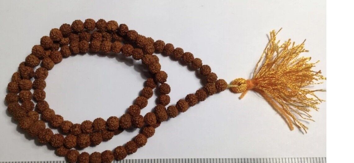 7mm Rudraksha Japa 108 Beads Mantra Mala From India.  Today