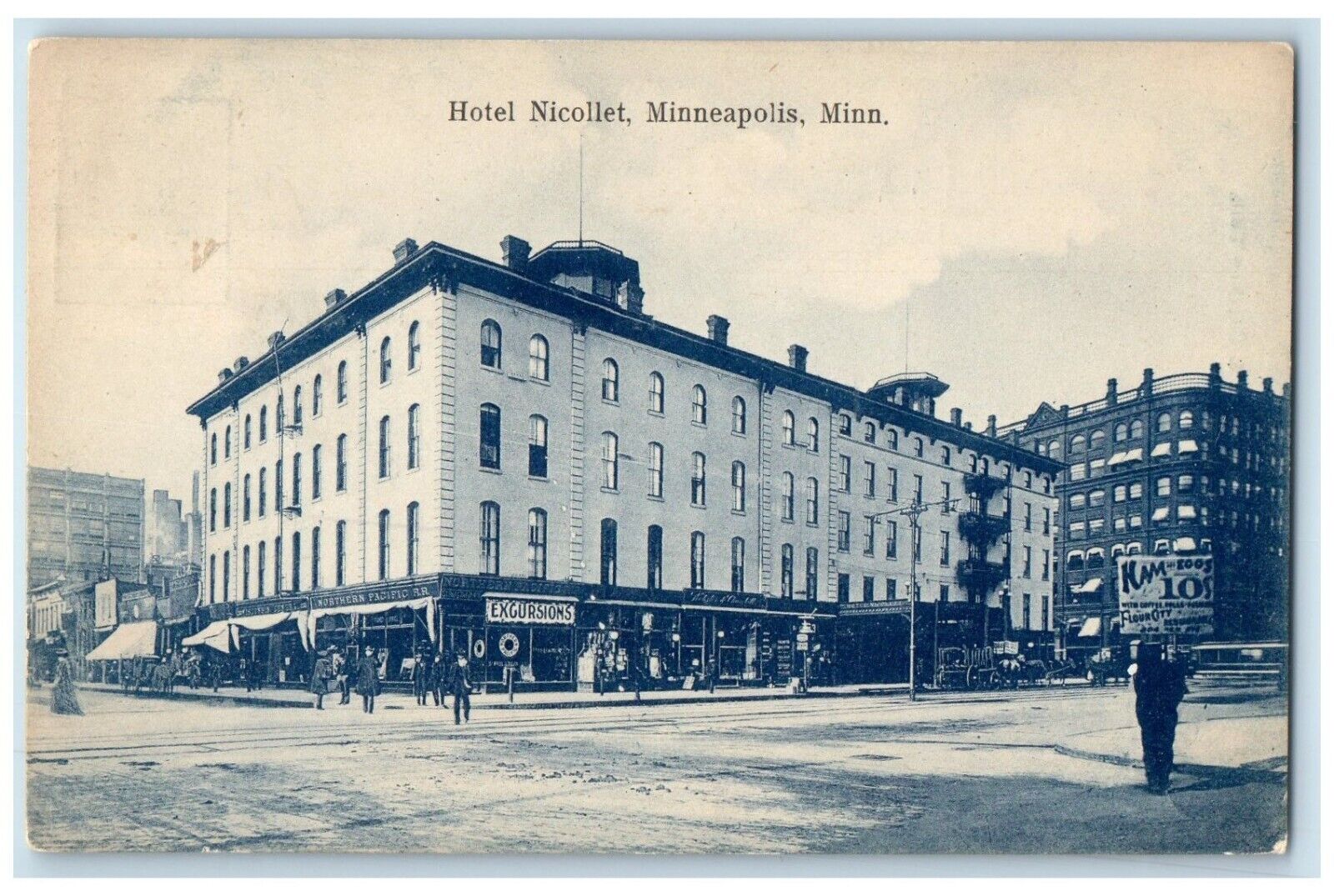 c1910 Exterior Hotel Nicollet Building Minneapolis Minnesota MN Vintage Postcard