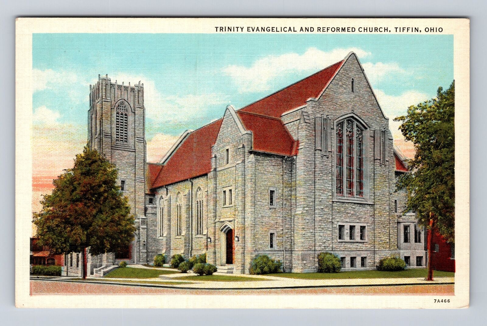 Tiffin OH-Ohio, Trinity Evangelical And Reformed Church Antique Vintage Postcard