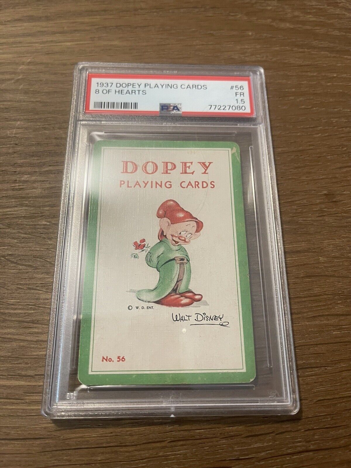 1937 SNOW WHITE “DOPEY” PLAYING CARD WALT DISNEY 1937 PSA GRADED DISNEY CARD
