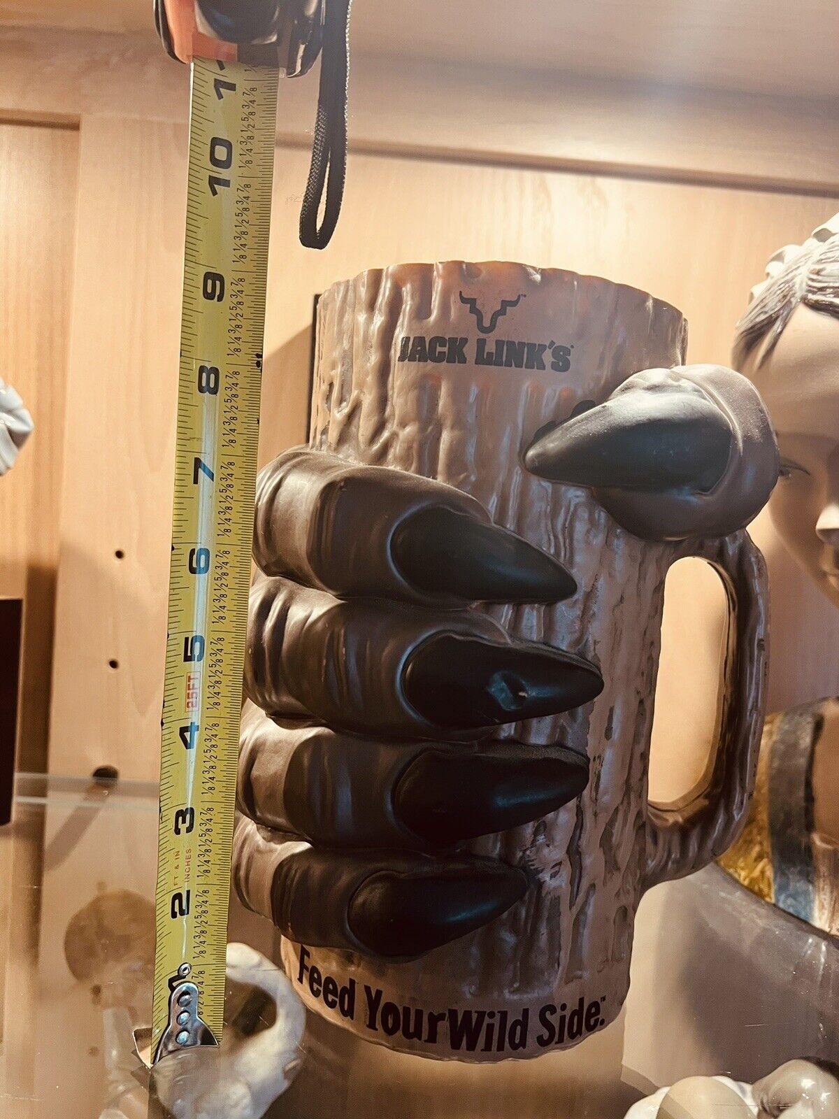 Jack Link's Jerky SASQUATCH Big Foot Monster Hand Store Display Mug Holder