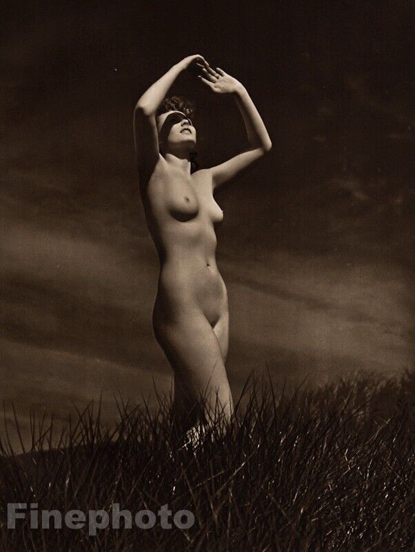 1940 Original FEMALE NUDE Woman Breasts England Photo Art Deco JOHN EVERARD 9x12