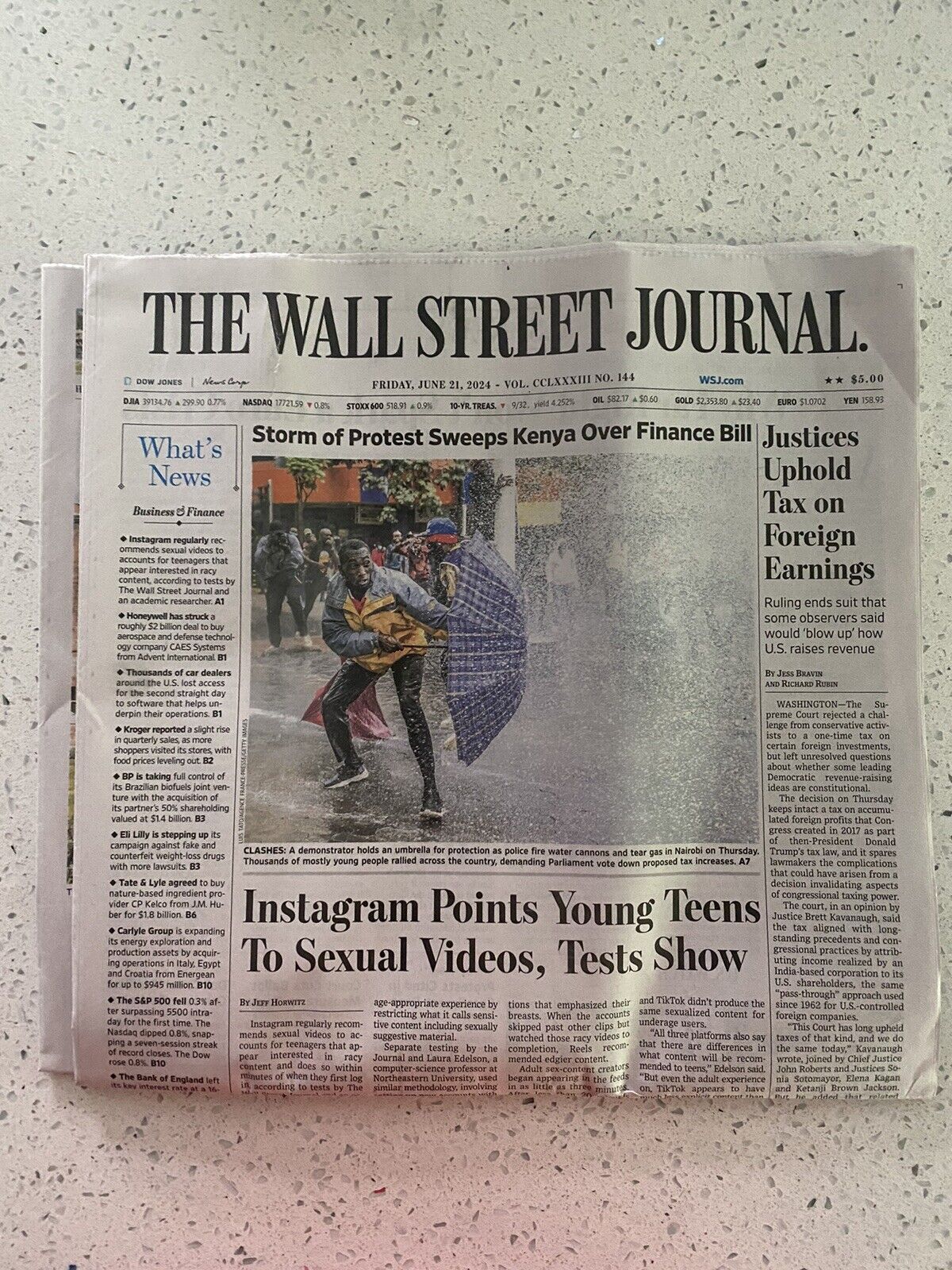 The Wall Street Journal Friday, June 21, 2024 Complete Print Newspaper (NEW)