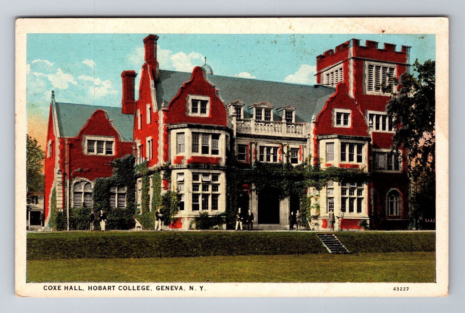 Geneva NY-New York, Coxe Hall, Hobart College, Antique, Vintage Postcard