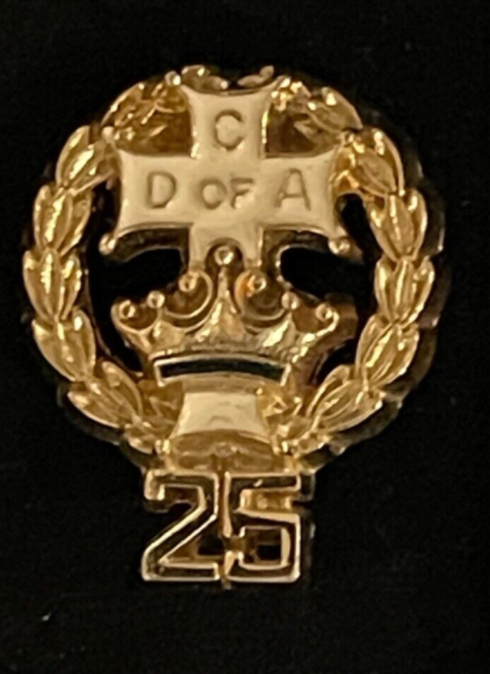 Catholic Daughters Of America Vintage C D Of A 25 Years Pin with Gift Box