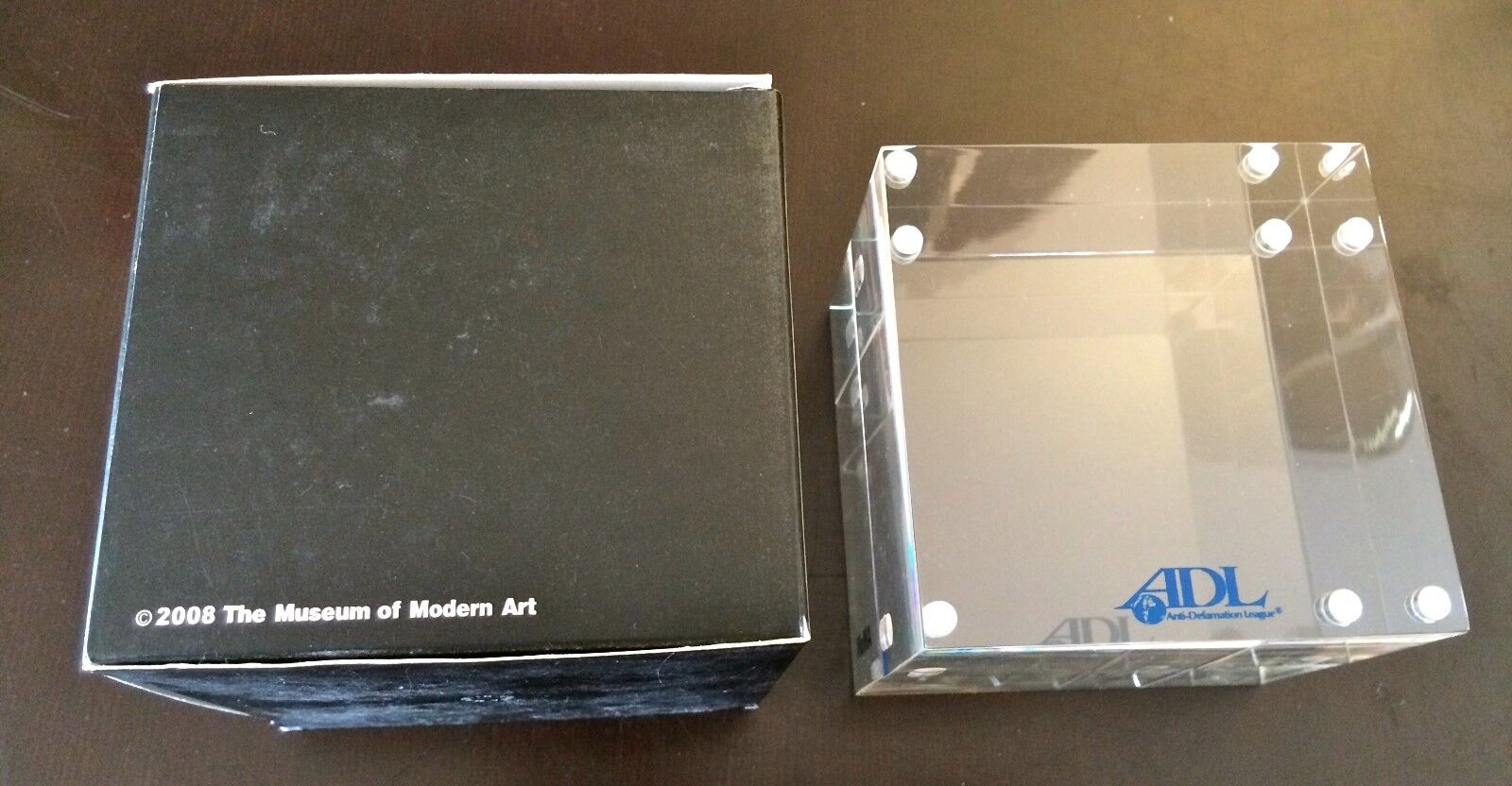 MoMA Double-Sided Acrylic Photo Cube Paperweight, Promotional, ADL, Judaica
