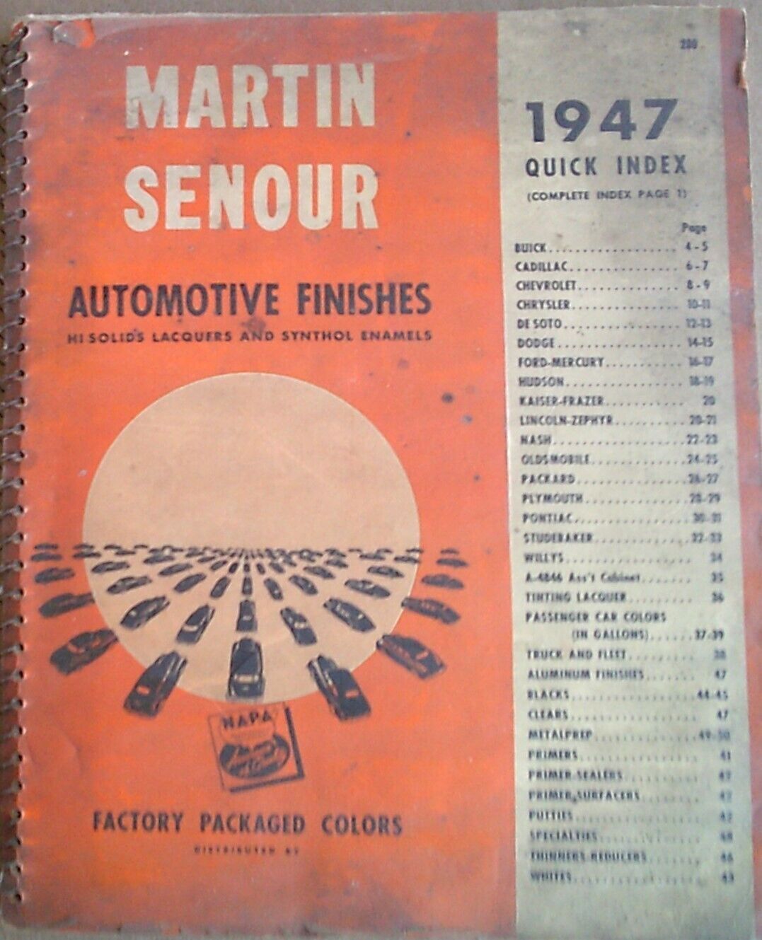 Book Of 1940-1947 Martin Senour 49 Pages Of Color Paint Chips
