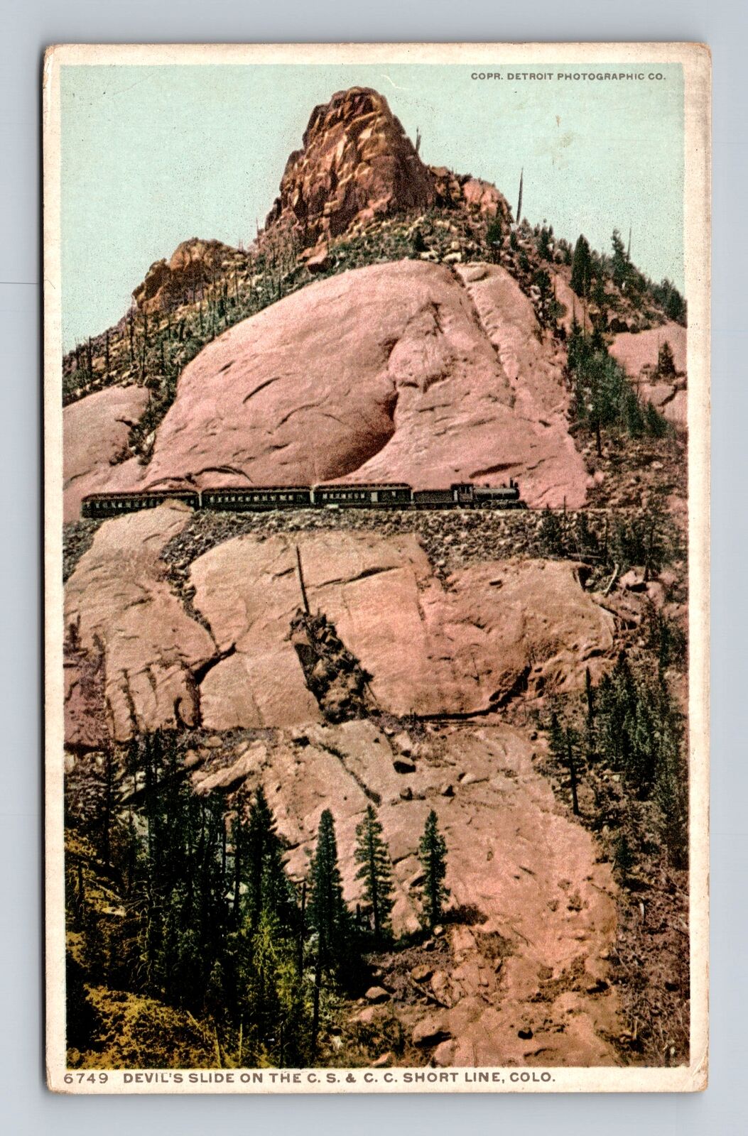 Devils Slide CO-Colorado, Devil's Slide on C.S & C.C Short Line Vintage Postcard