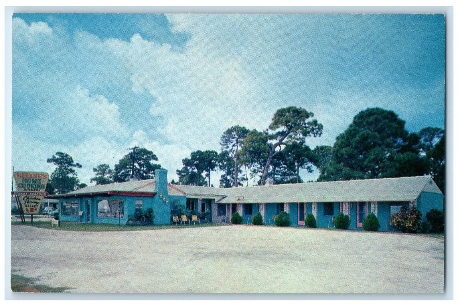c1960's Heltne's Restaurant And Motel Exterior Titusville Florida FL Postcard