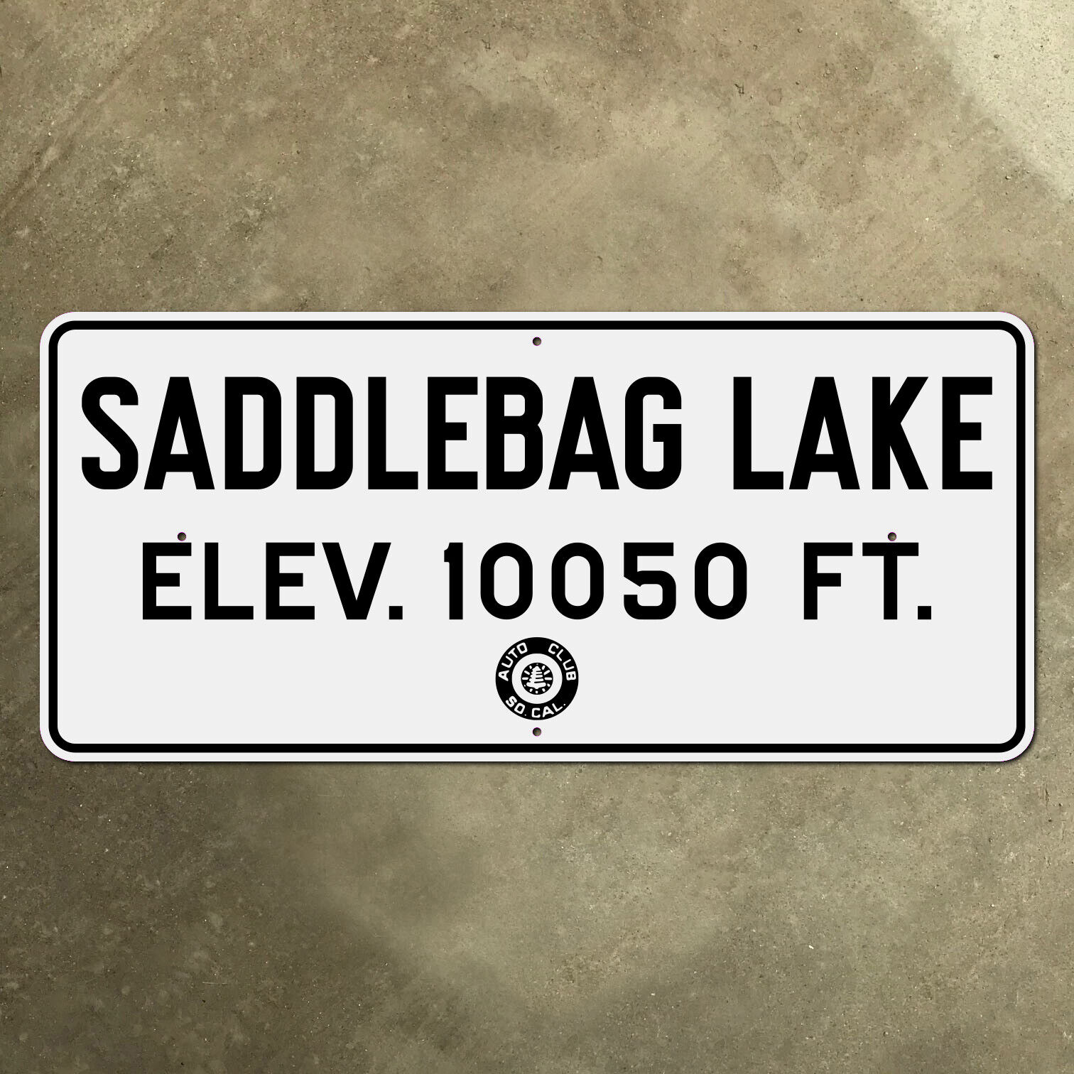ACSC Saddlebag Lake California Yosemite highway 1936 road sign elevation 18x8