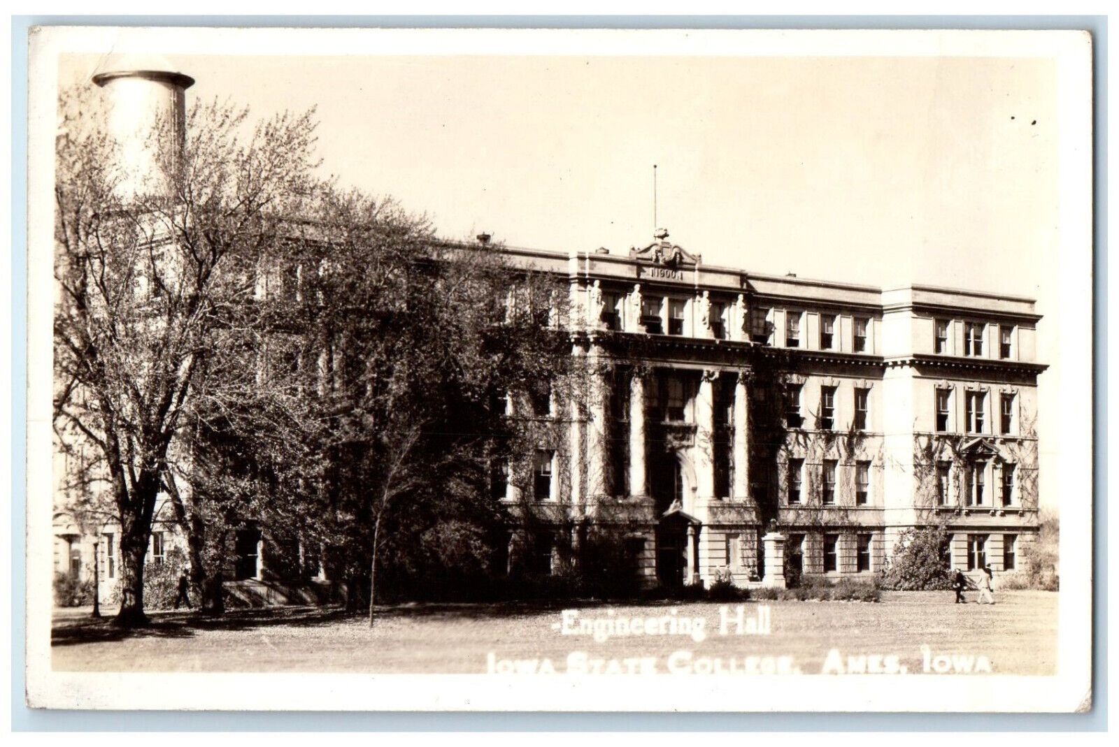 Ames Iowa IA RPPC Photo Postcard Engineering Hall Iowa State College c1940's