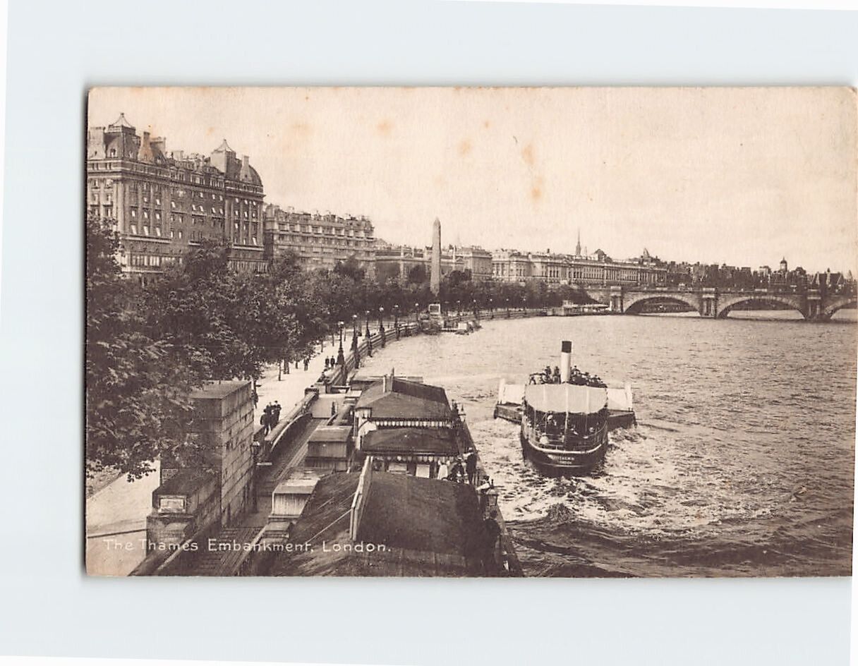 Postcard The Thames Embankment London England USA