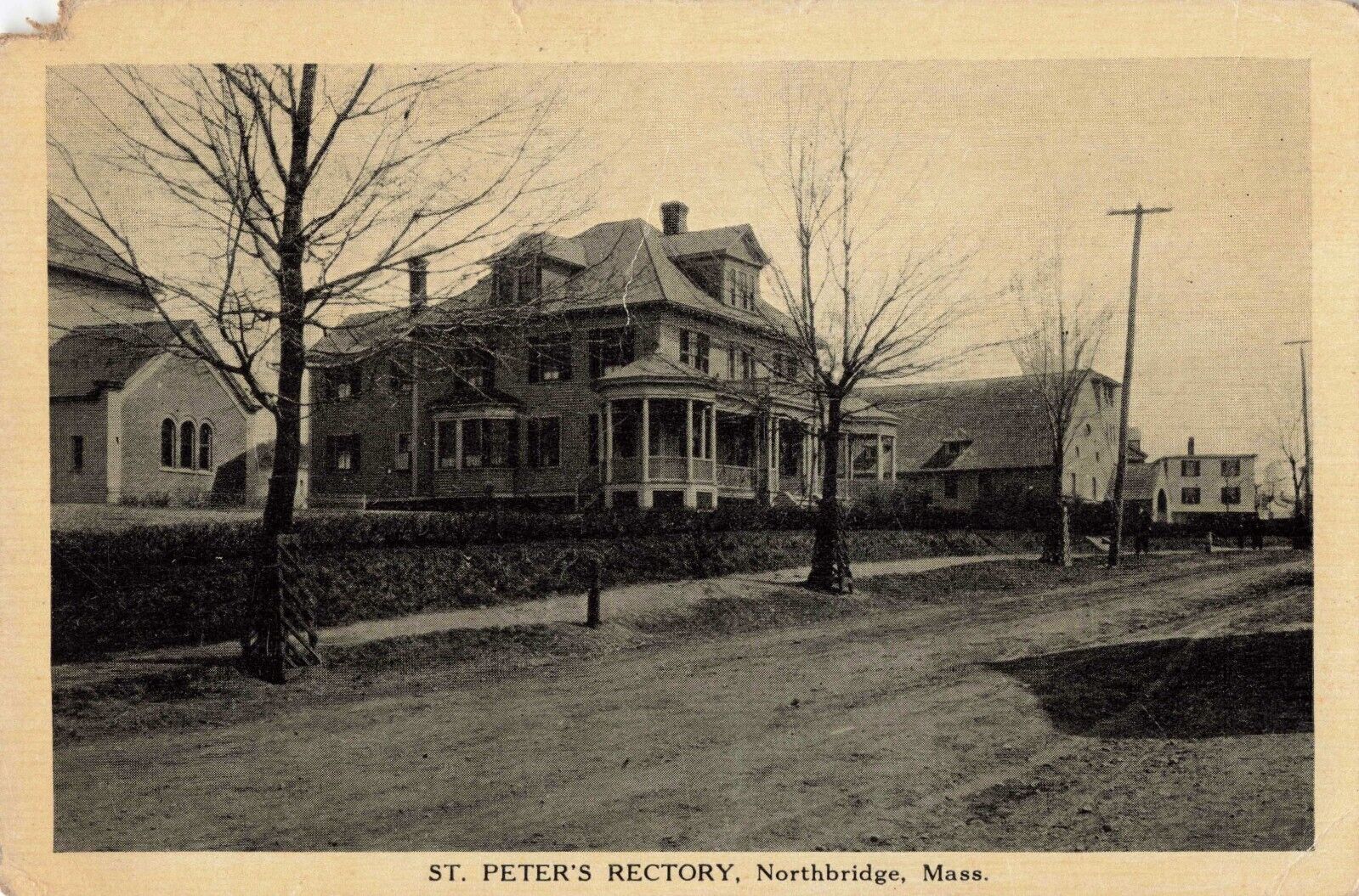 St. Peter's Rectory Northbridge Massachusetts MA c1915 Postcard
