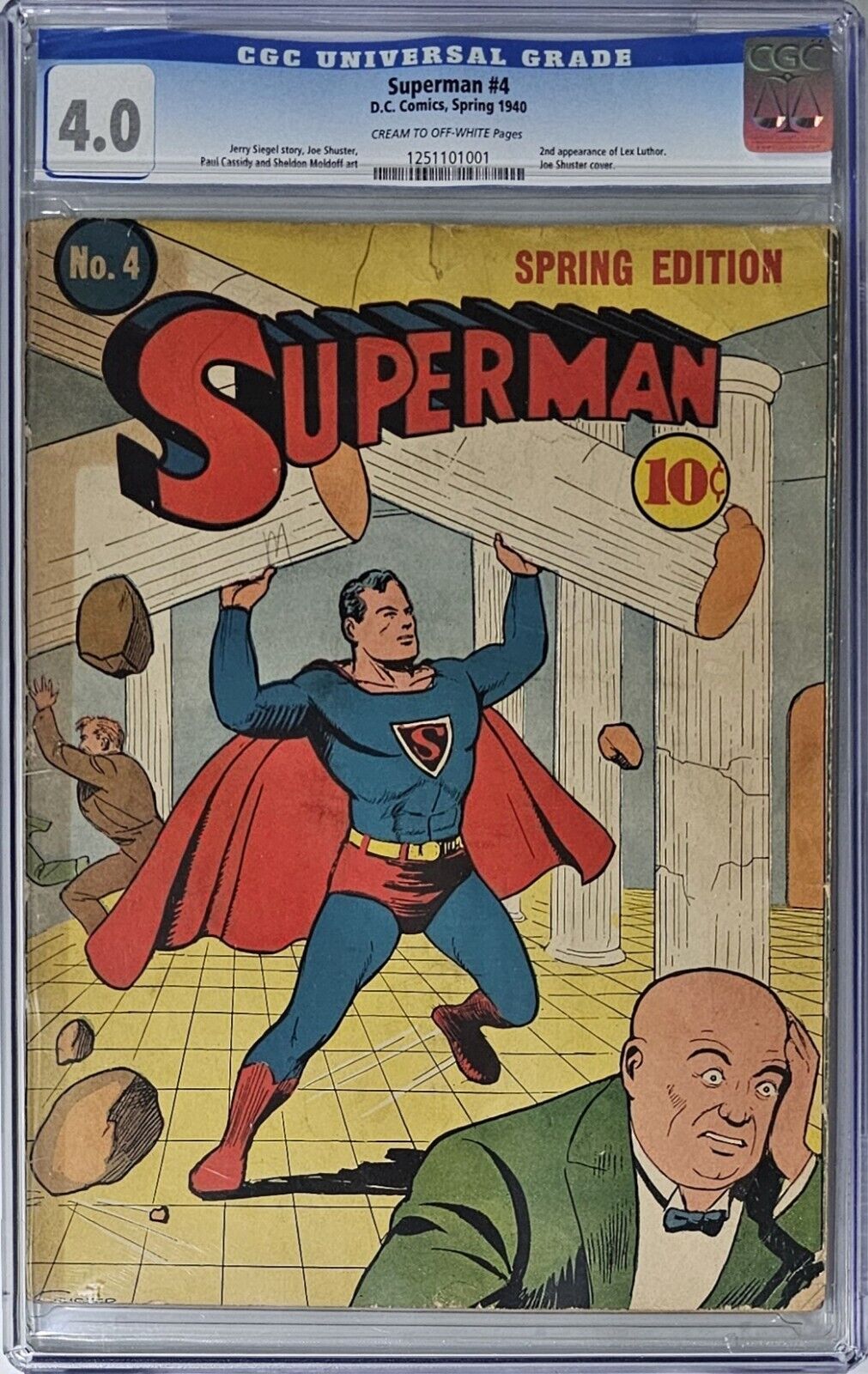 Superman #4 CGC 4.0 D.C. Comics Spring 1940 2nd Appearance of Lex Luthor 