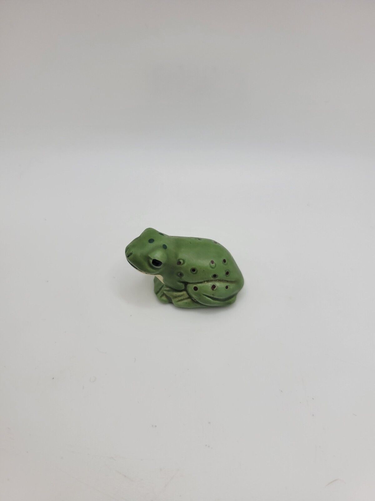 Vintage Small Green Ceramic Frog