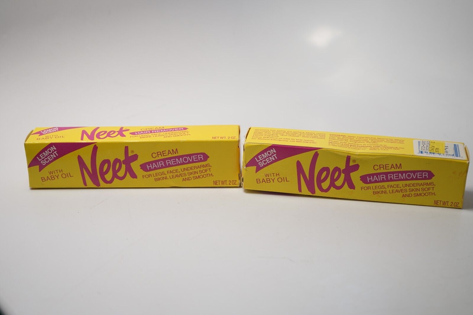 Vtg 1990 Neet Cream Hair Remover Lemon Scent Drugstore Movie Prop Tube Bathroom