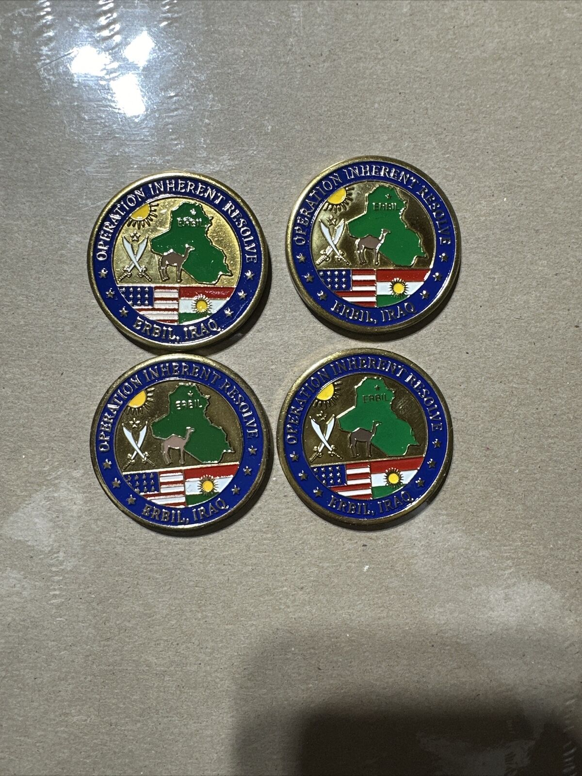 Operation Inherent Resolve Challenge Coin Erbil Iraq - USMC - Lot of 4