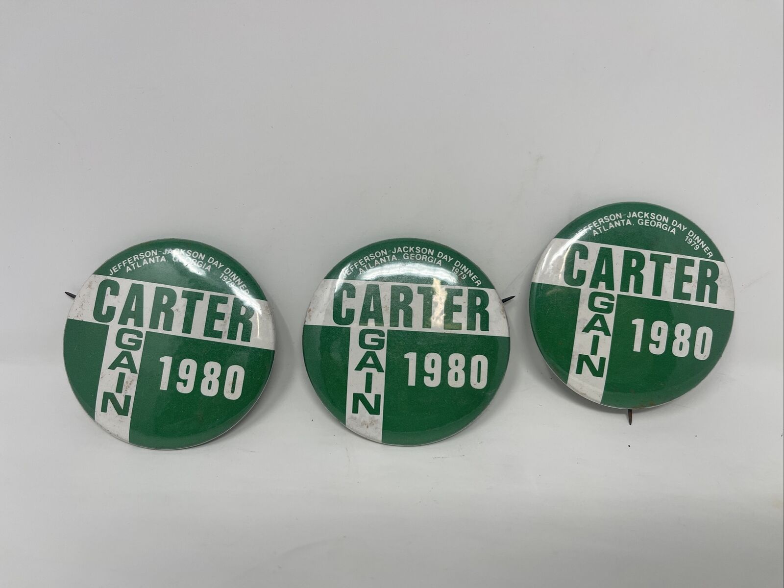 Jimmy Carter 1980 Political Campaign Pin Jefferson Jackson Dinner Atlanta x5 VTG
