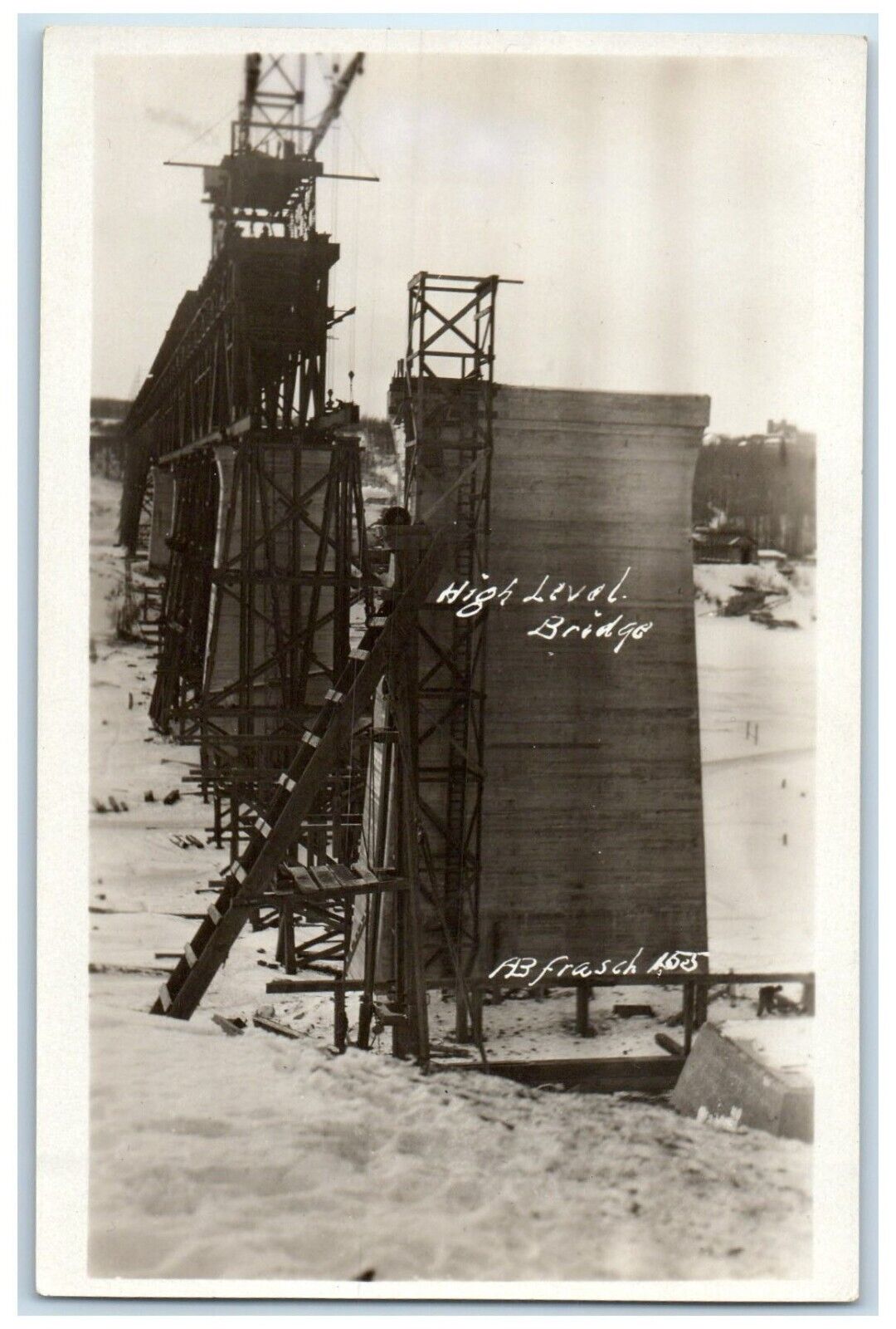 c1910's High Level Bridge Construction RPPC Photo Unposted Antique Postcard