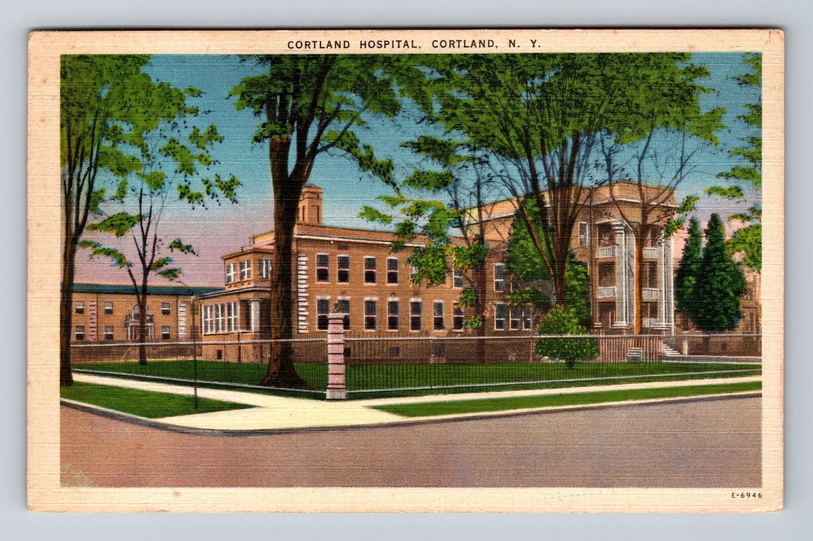 Cortland NY-New York, Cortland Hospital, Antique Souvenir Vintage Postcard