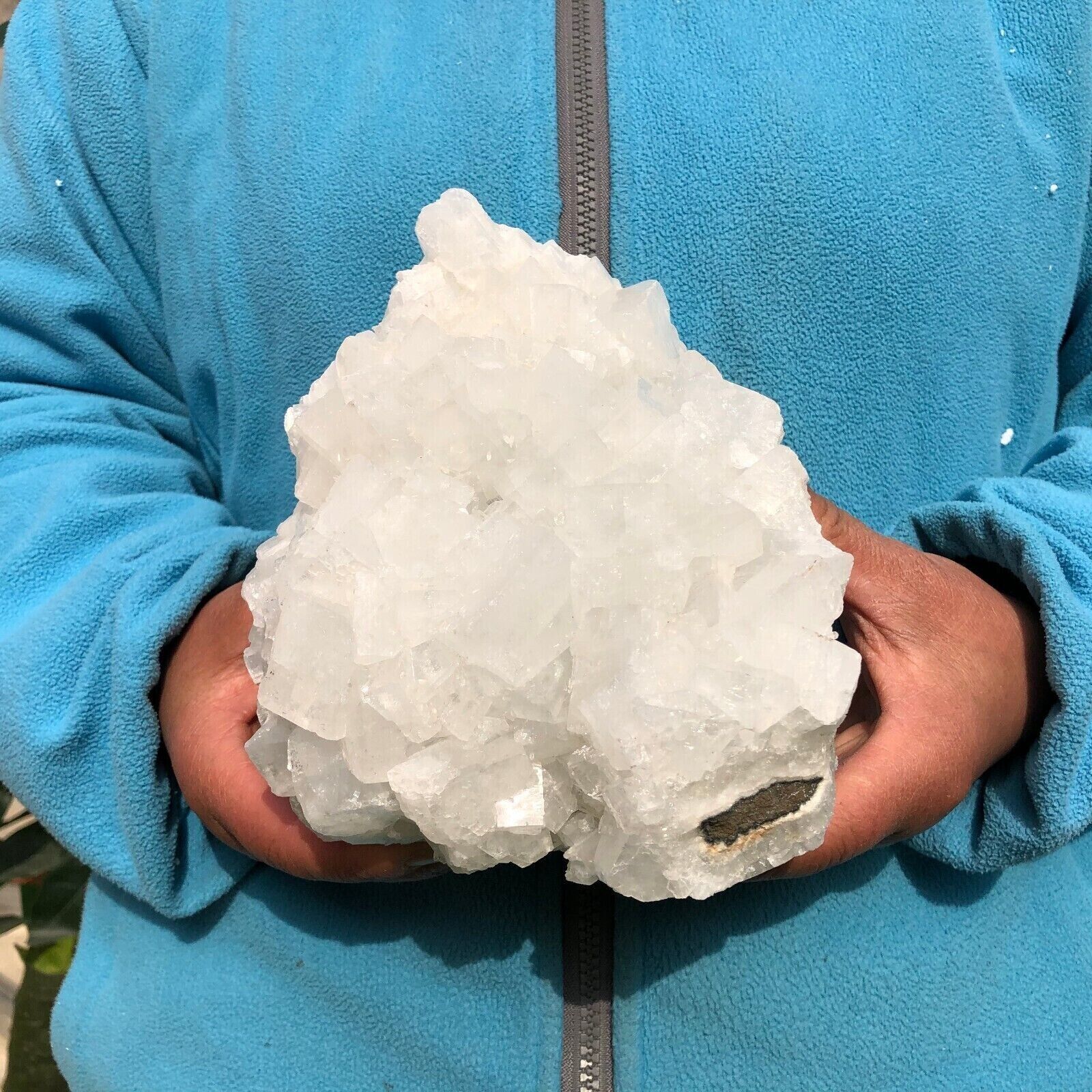 5.6 LB Natural White Calcite Quartz Crystal Cluster Mineral Specimen Healing