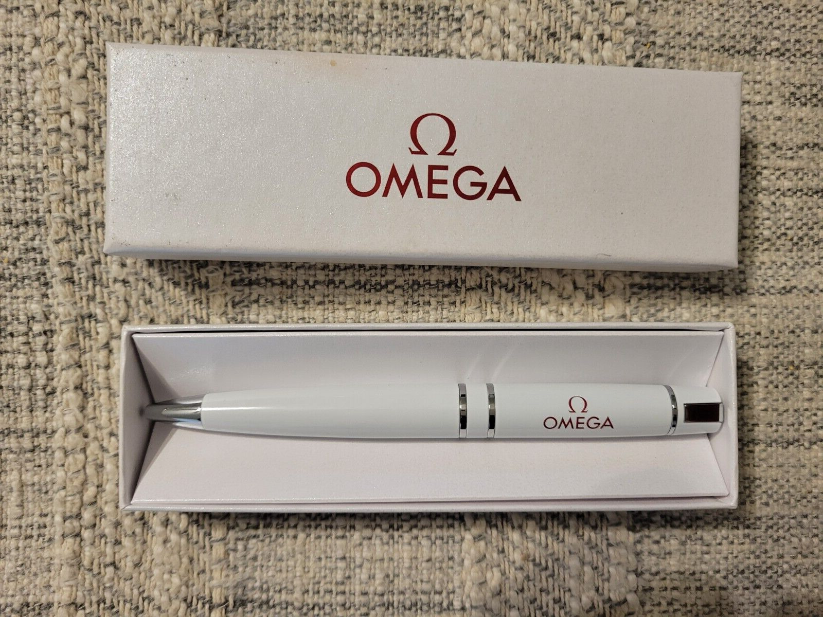 Omega Ballpoint Pen White Box Novelty For Watch Rare Original NEW GIFT SEAMASTER
