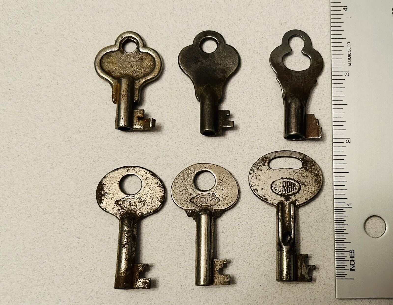 Vintage Antique Lot of Six (6) Skeleton Keys Hollow Barrel