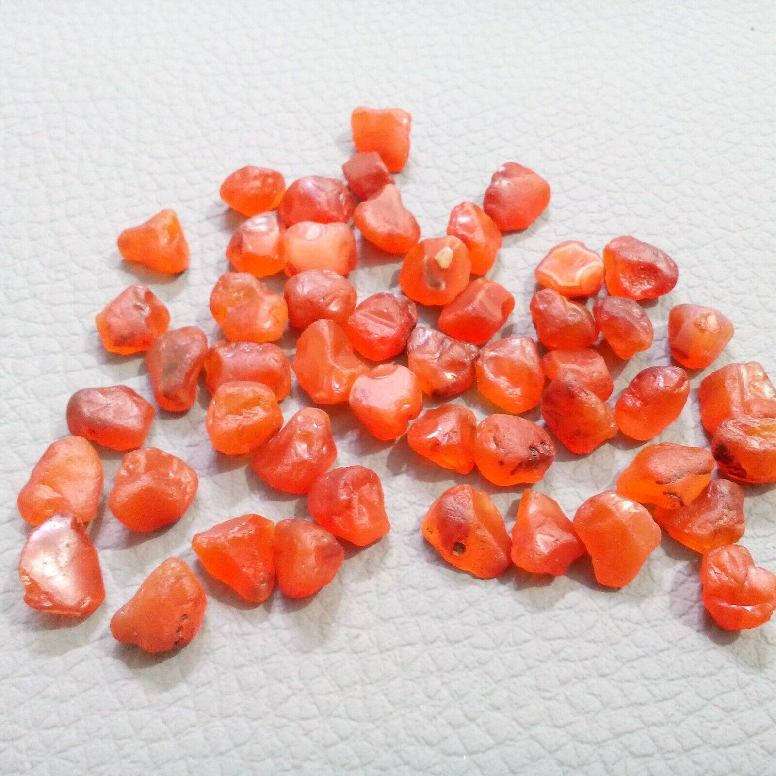 AAA Orange Carnelian 38 Piece Crystal Rough 9-10 MM Natural Carnelian Gemstone