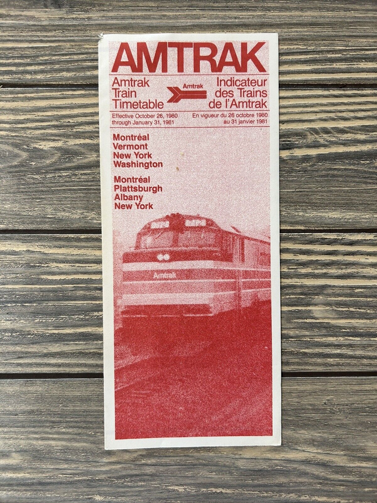 Vintage 1980 1981 Amtrak Train Timetables Montreal Vermont New York