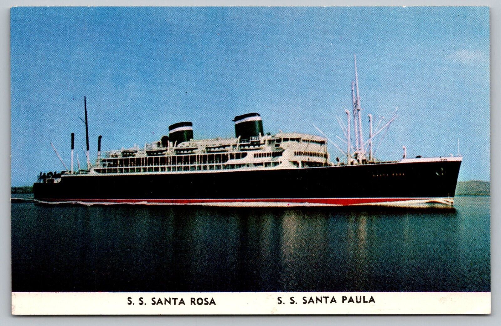 Postcard SS Santa Rosa SS Santa Paula Deluxe Grace Line Ships VTG   I1