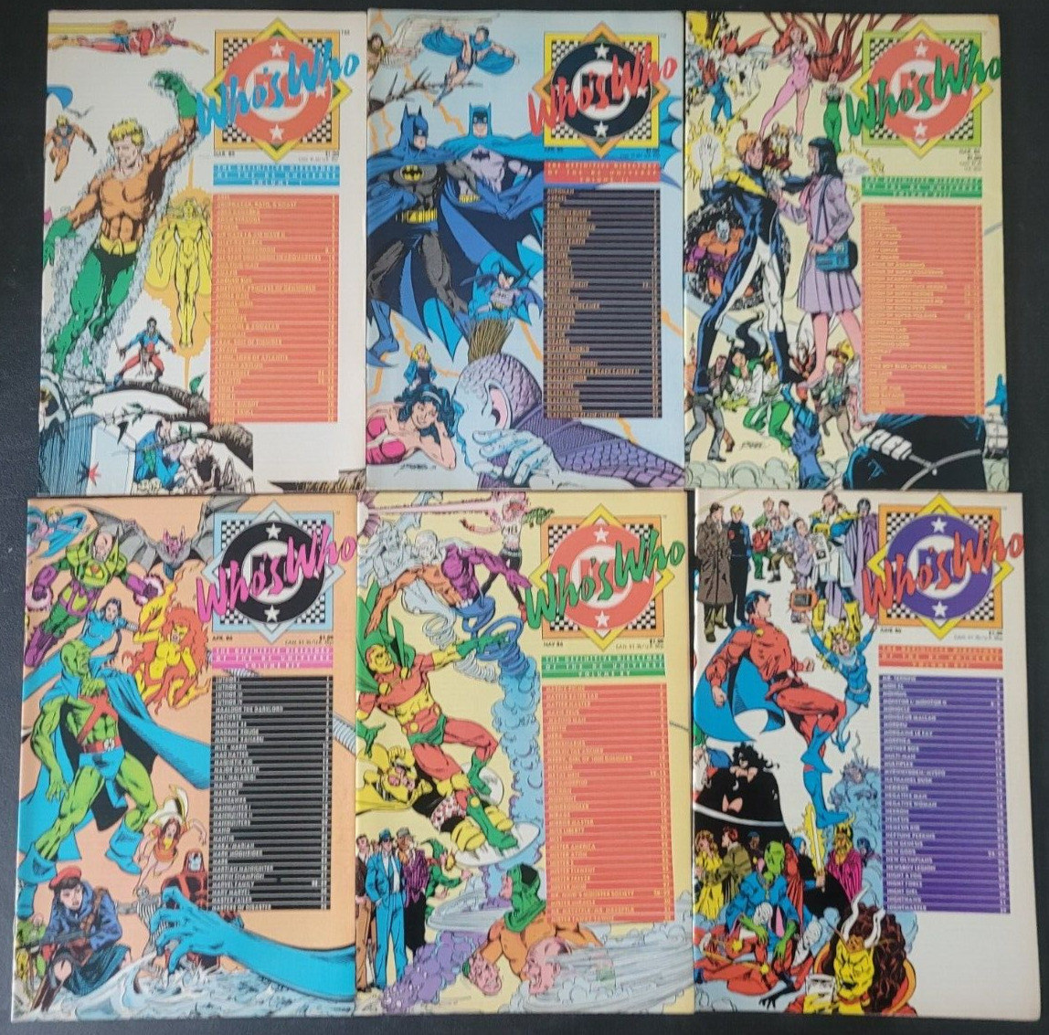WHO'S WHO IN THE DC UNIVERSE SET OF 13 ISSUES (1985) DC COMICS HANDBOOK INDEX