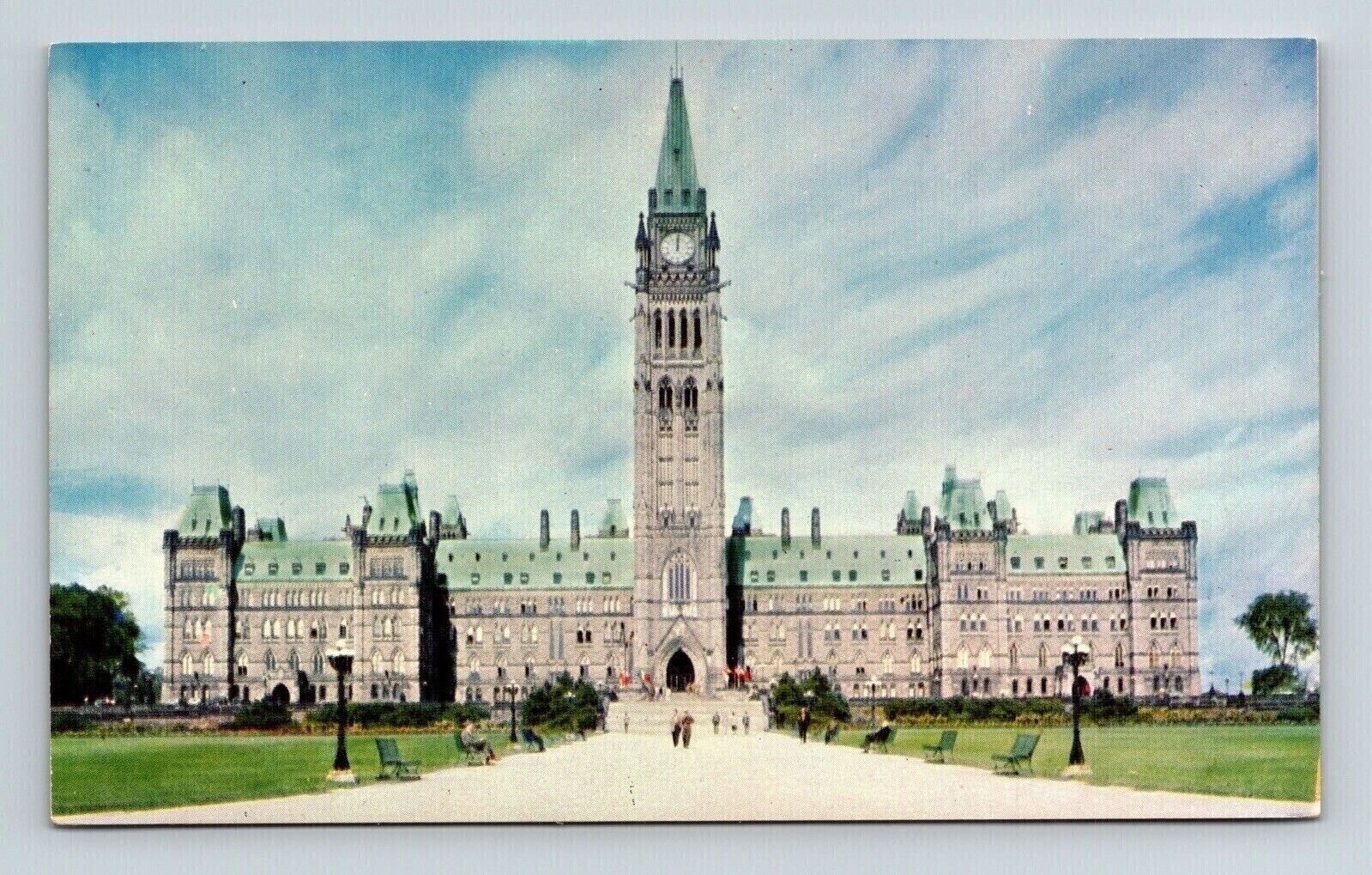 Main Building Peace Tower Parliament Bldg Ottawa Ontario Canada Postcard UNP VTG