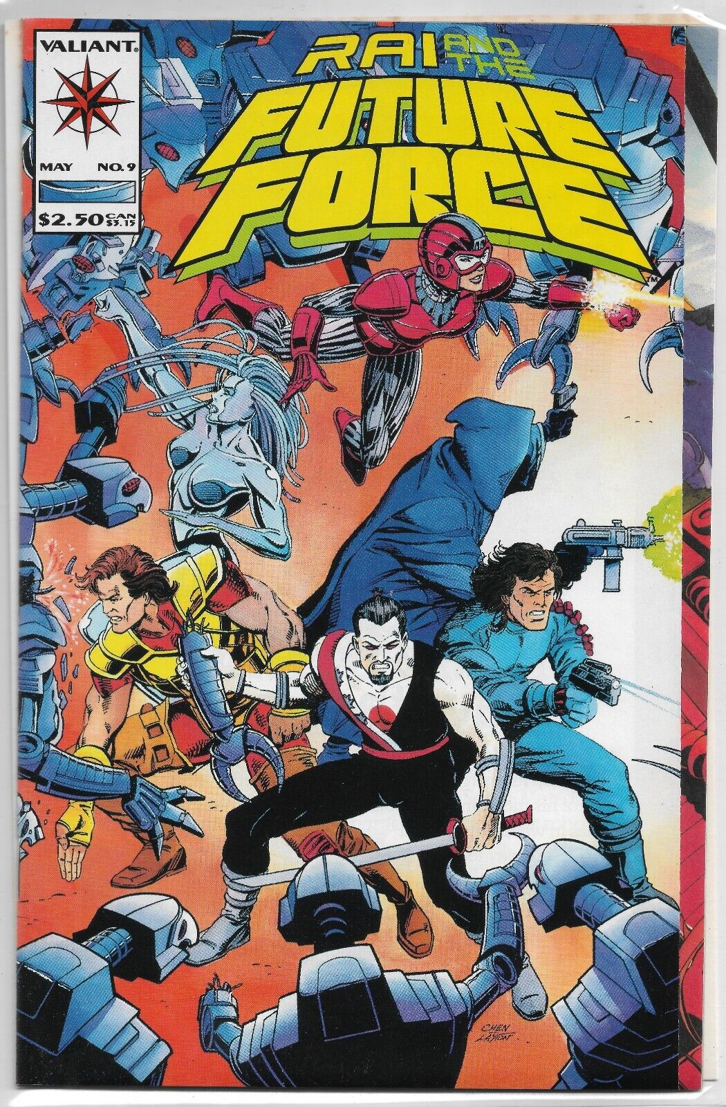 RAI  AND THE FUTURE FORCE #9 - 1993 Valiant Comics Gatefold Cover