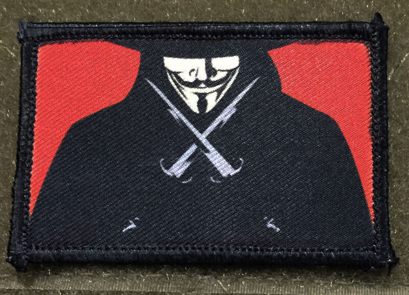 V for Vendetta Movie  Morale Patch Tactical ARMY Hook Military USA Badge Flag