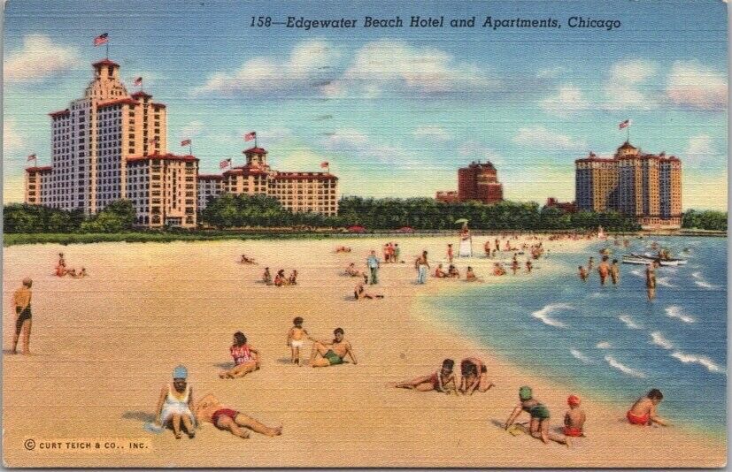 1947 CHICAGO, Illinois Linen Postcard \