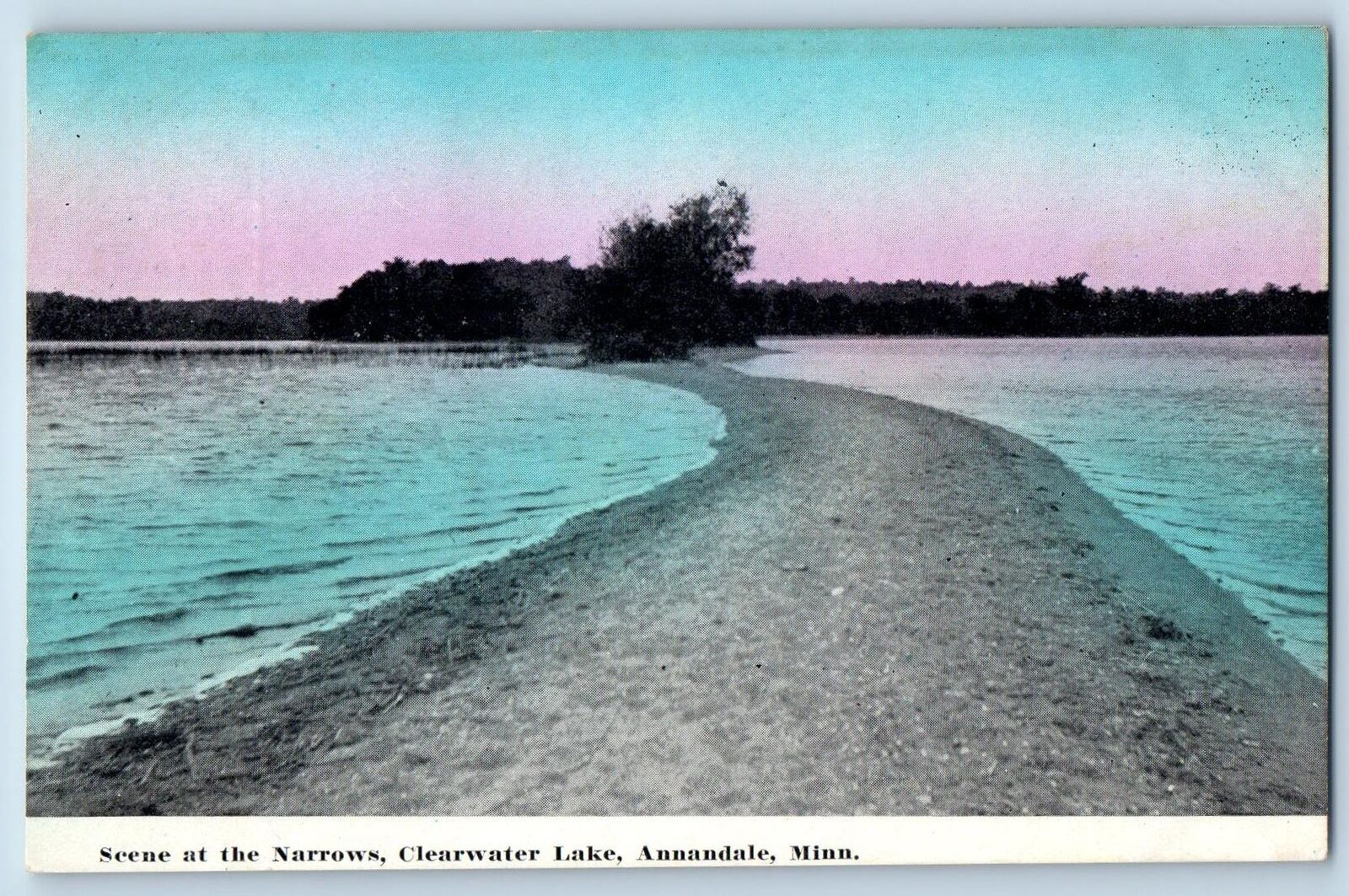 Annandale Minnesota MN Postcard Scene At The Narrows Clearwater Lake c1920s