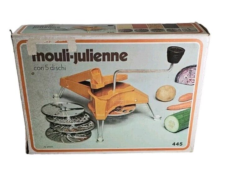 Vintage Moulinex Mouli-Julienne (445) Rotary Slicer w/Original Box and Manual