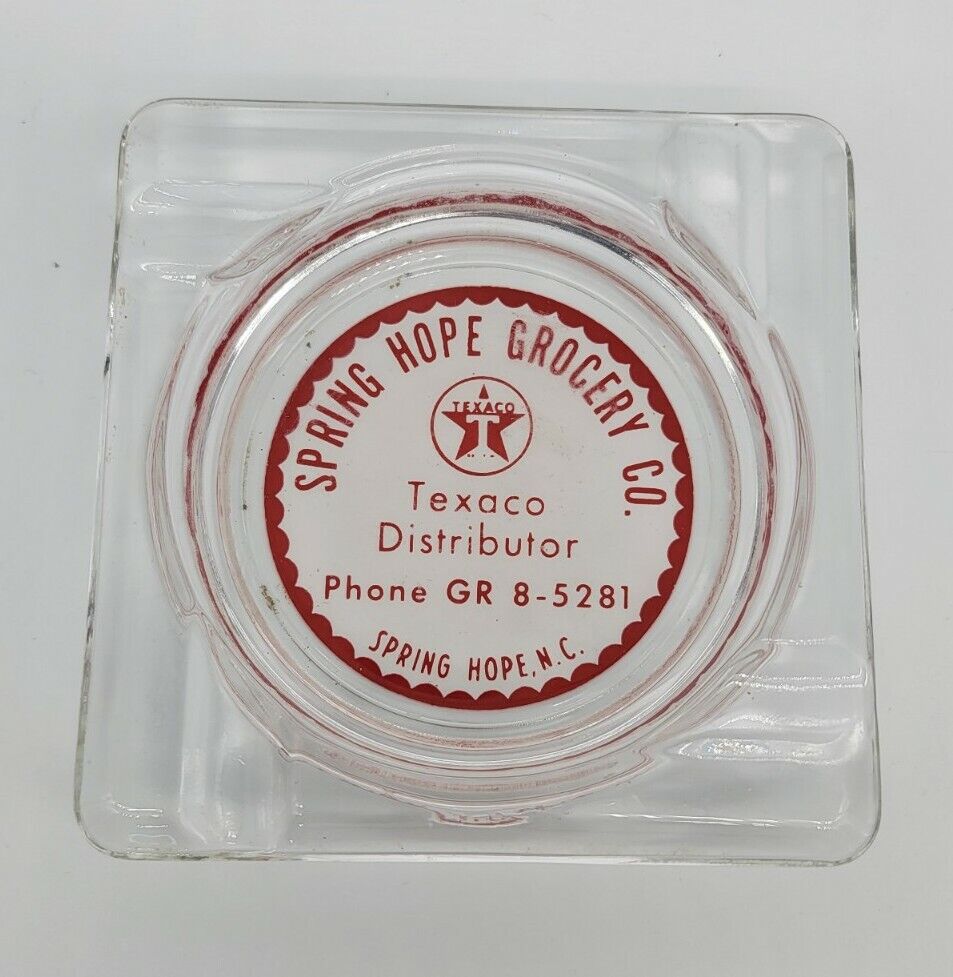 Pre 1950\'s Vintage Texaco Ash Tray With Alapha Numeric Phone Number NC