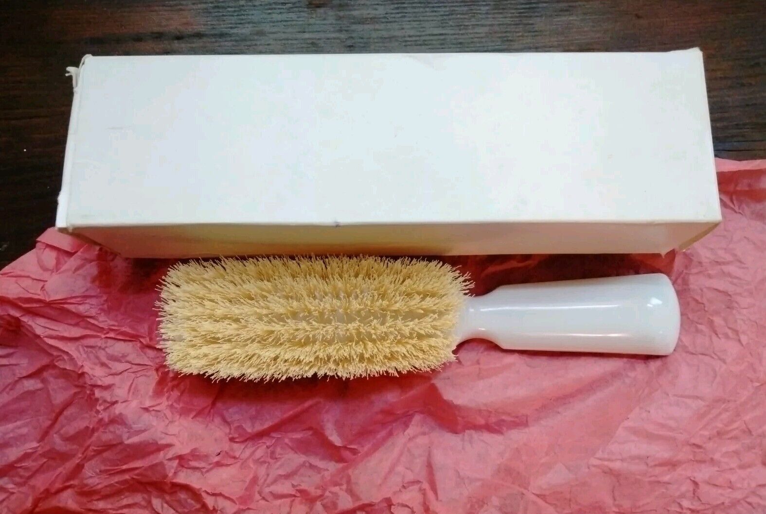Vintage NEW Fuller Brush Facial And Body Brush #519 short white handle