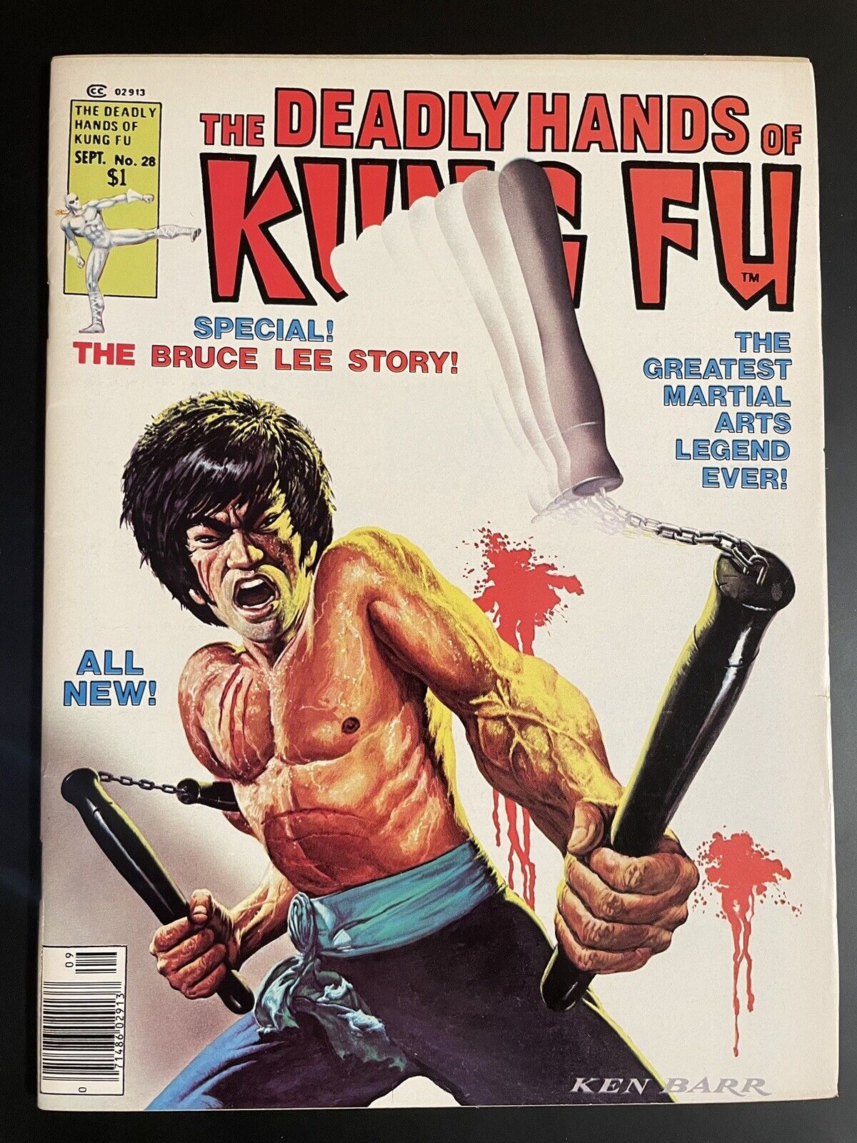 Deadly Hands of Kung Fu #28 1976 VF Nice Copy 1st App Bruce Lee in Story Marvel