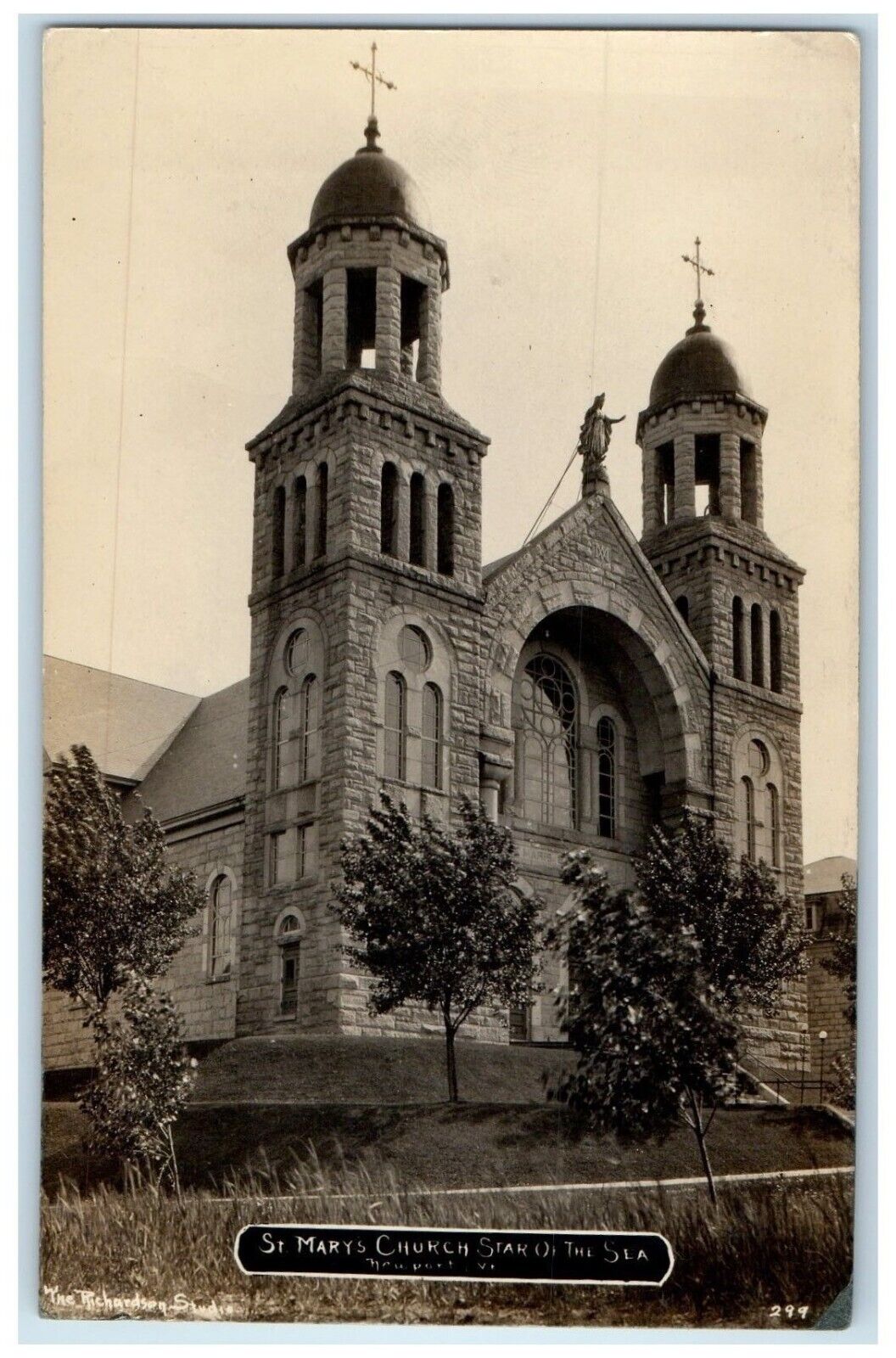 c1910\'s St. Mary\'s Church Star On The Sea Newport Vermont VT RPPC Photo Postcard