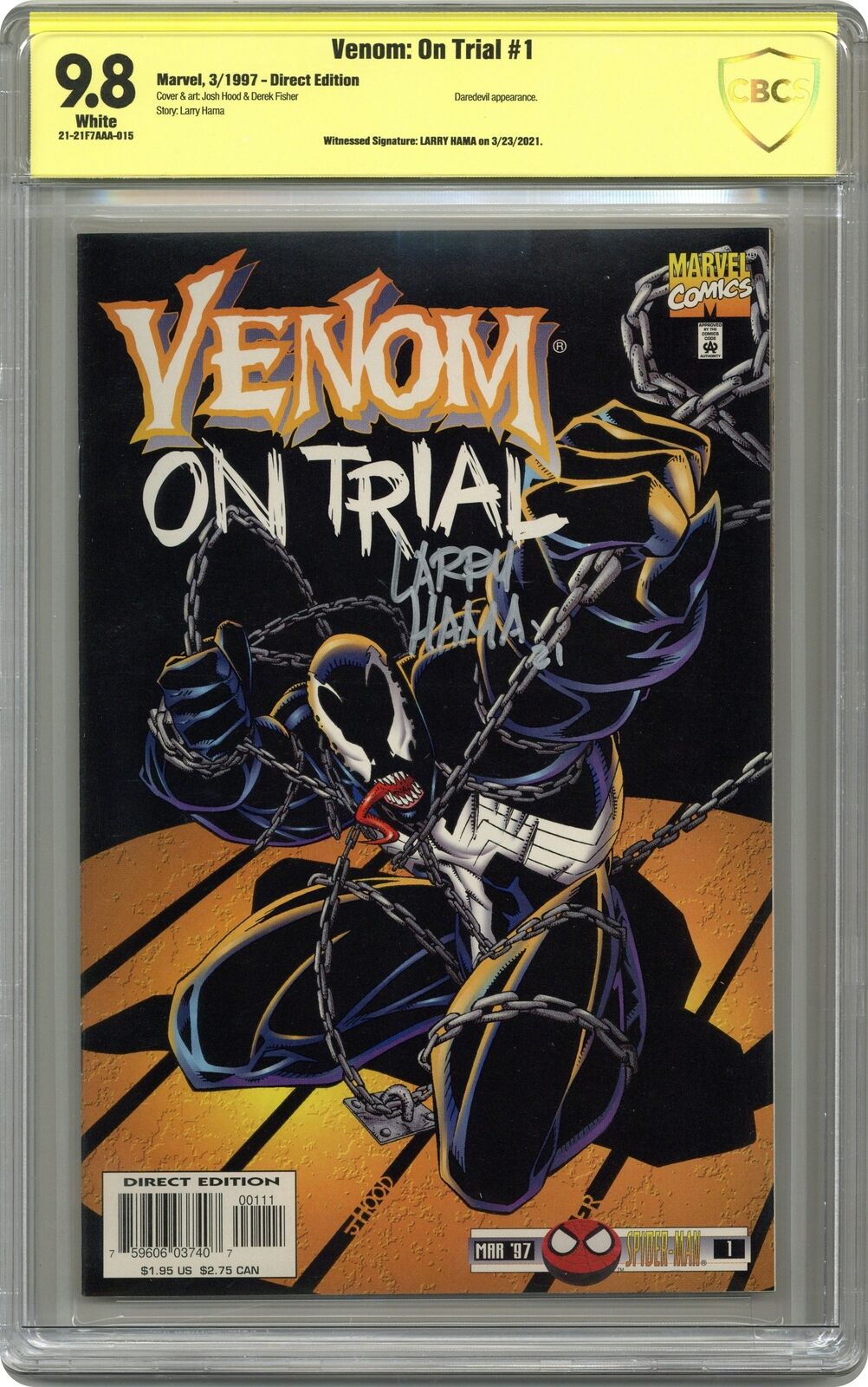 Venom on Trial #1 CBCS 9.8 SS Larry Hama 1997 21-21F7AAA-015