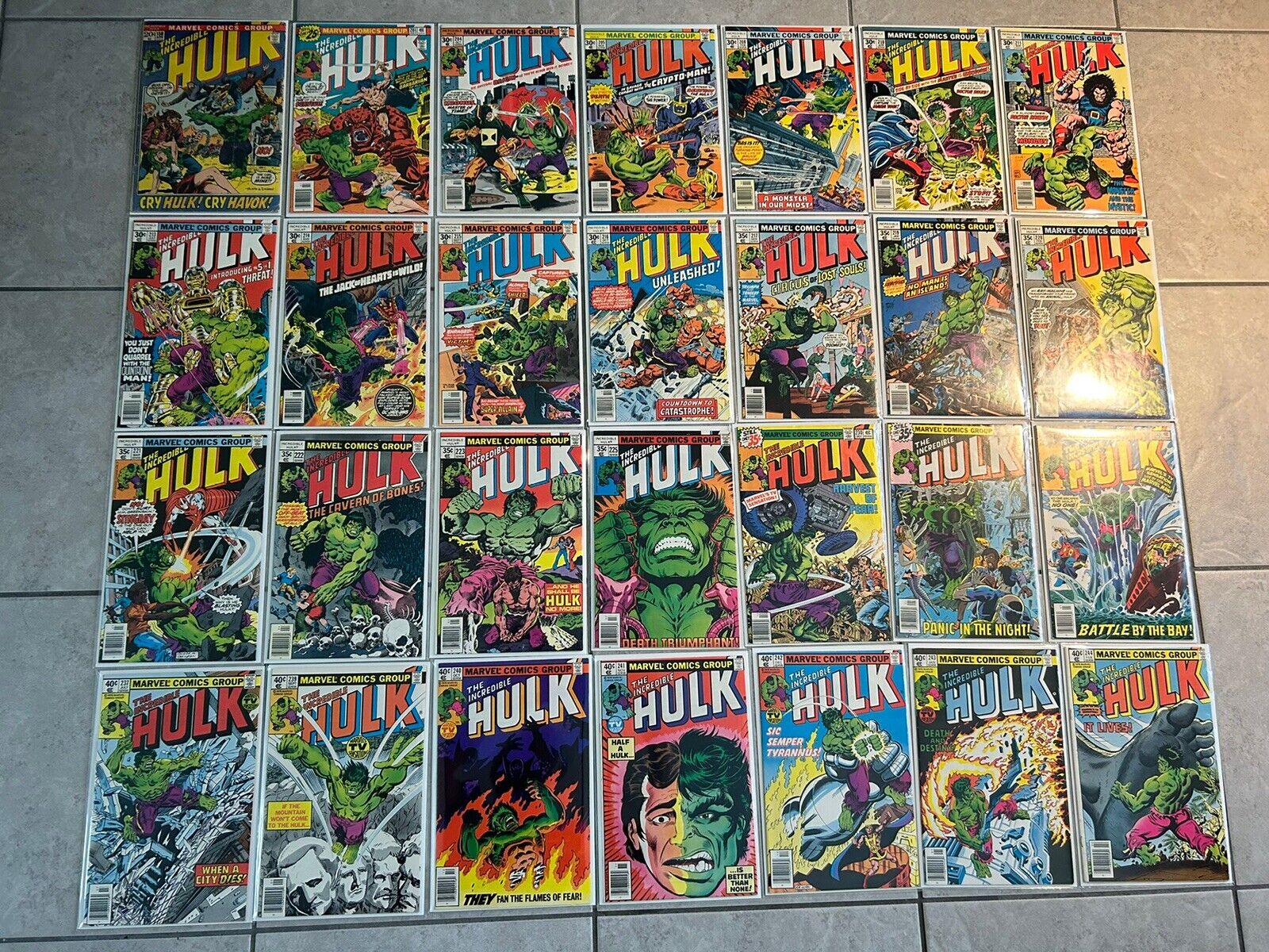 The Incredible Hulk Bronze Lot of 57 Comics. From Fine/Near Mint.