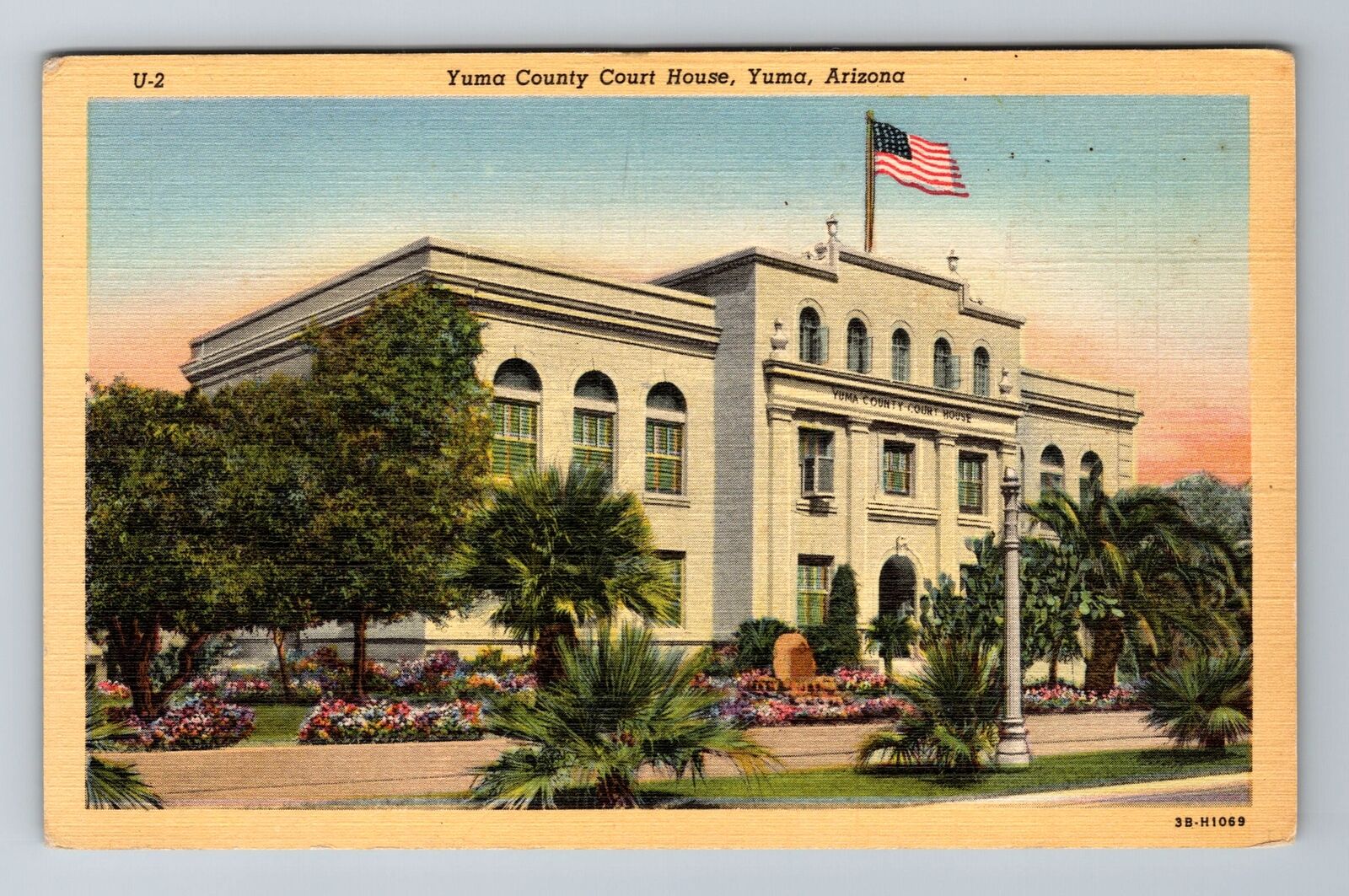 Yuma AZ-Arizona, Yuma County Court House, Antique, Vintage Souvenir Postcard