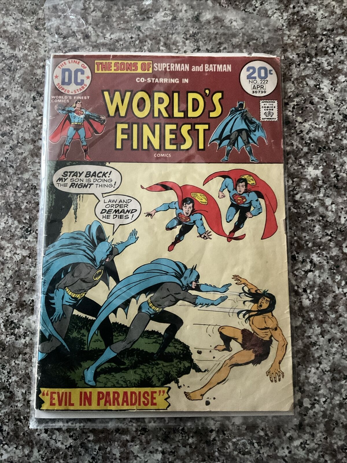 1974, Worlds Finest #222 DC 3rd Appearance Super Sons Of Superman & Batman.