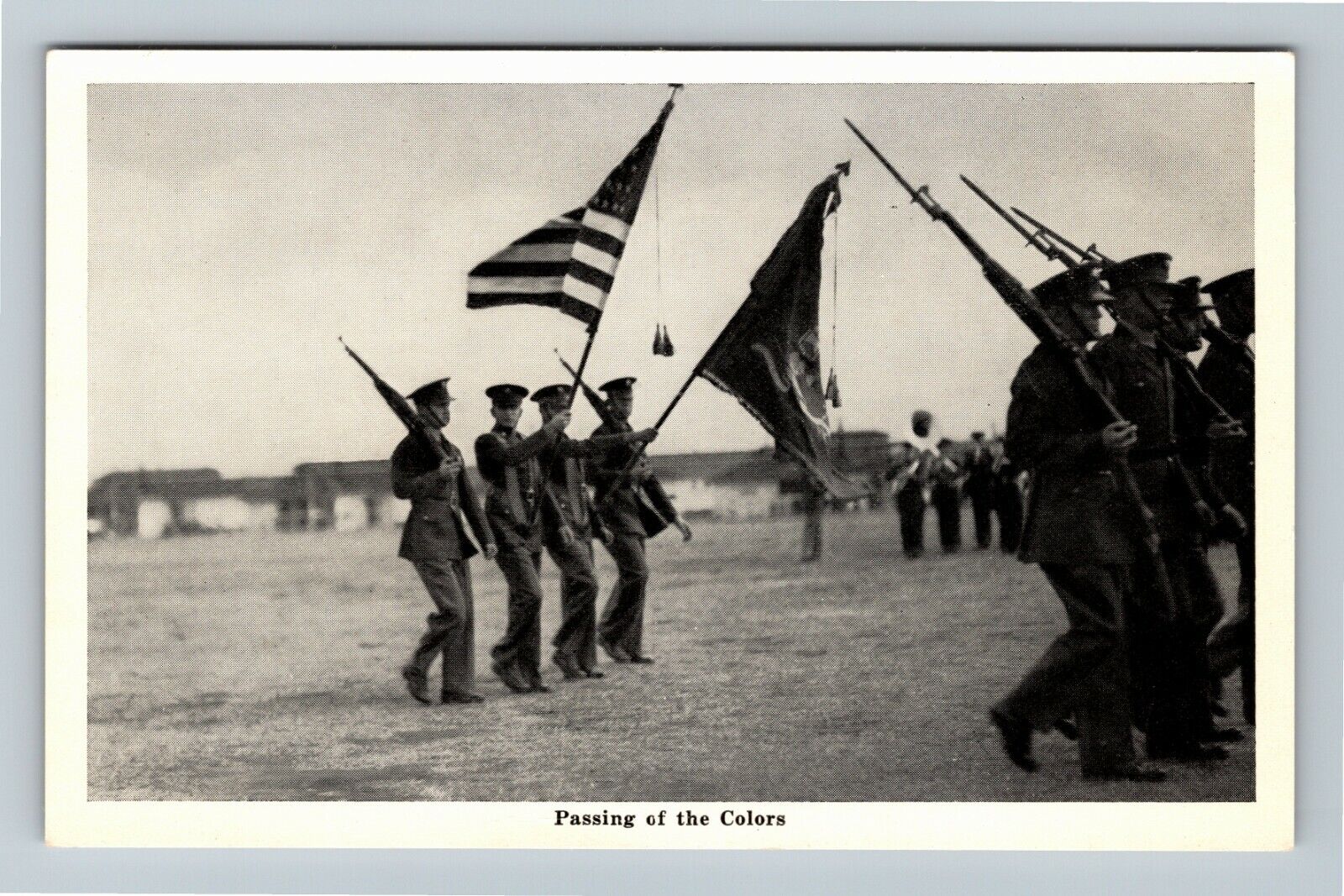 Military, Soldiers Passing The Colors, Vintage Postcard