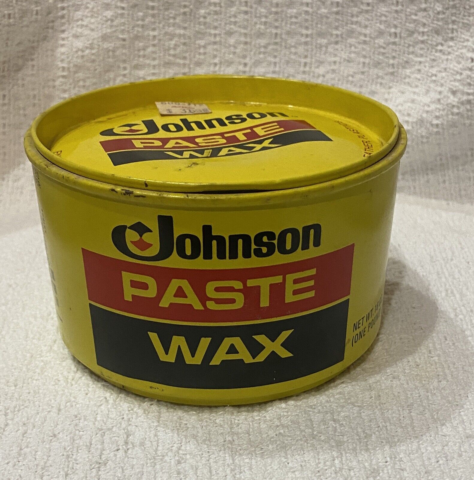 Vintage Johnson PASTE WAX One Pound Container with Lid