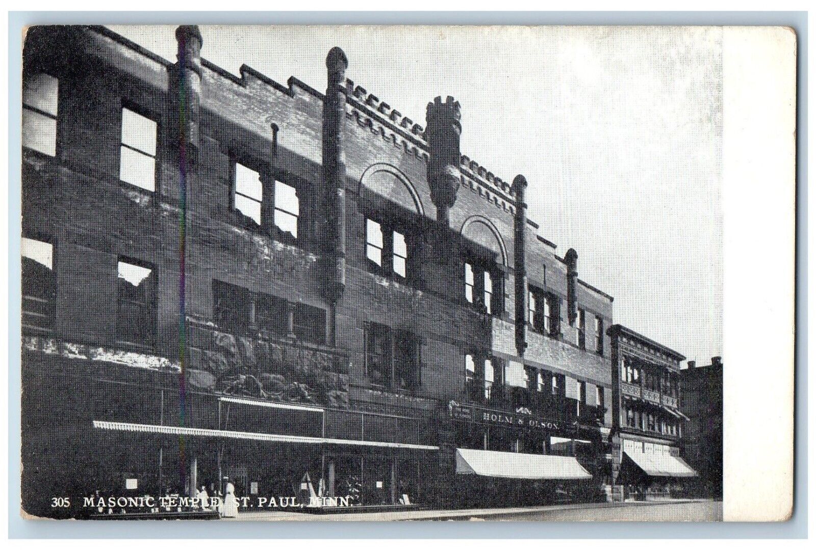 St. Paul Minnesota MN Postcard Masonic Temple Building Holm & Olson c1910's