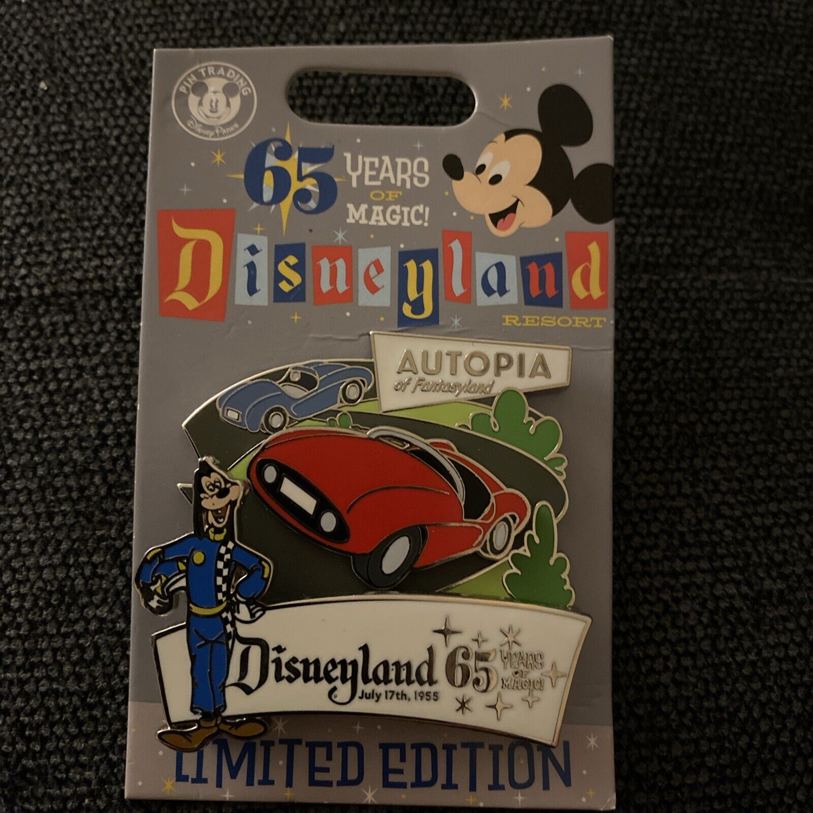 Disneyland 65 Years of Magic Autopia of Fantasyland Pin Limited Edition