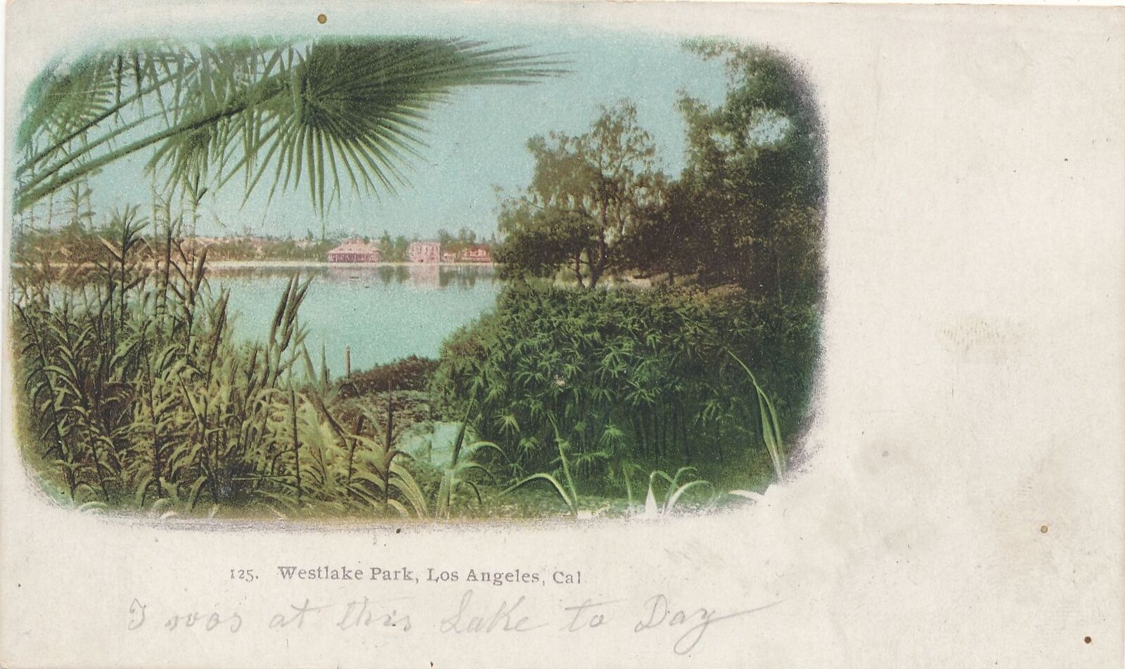 LOS ANGELES CA - Westlake Park Private Mailing Card (1898-1901)